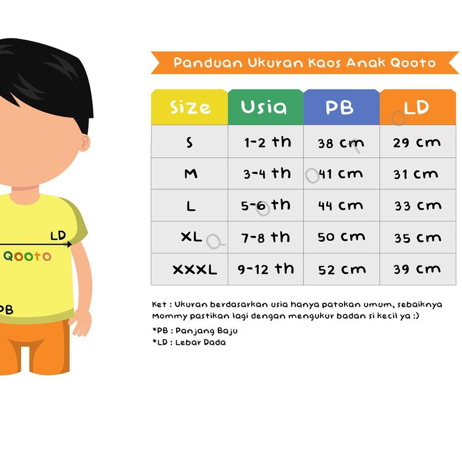 PROMO BESAR (dww-234) Qooto x Kanome / Baju kaos hoodie anak umur 1-12 tahun / kaos anak perempuan d