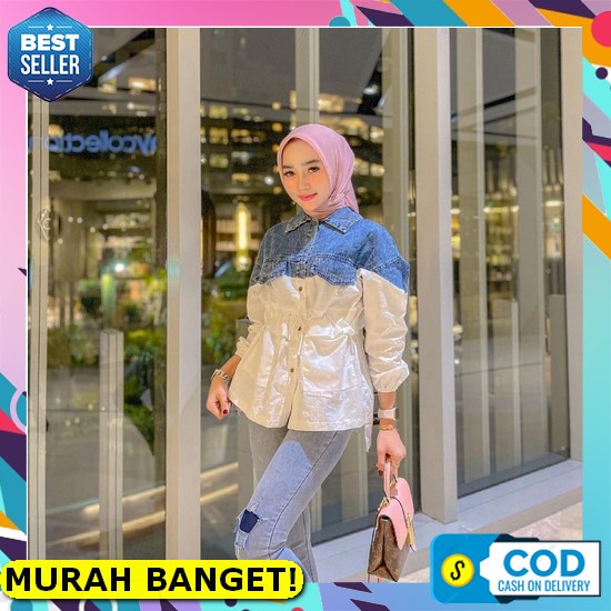 Uls - Kemeja Oslin | Wanita | Fashion | Pakaian Atasan Cewek | Oversize | Korea | Murah | Medan [ Co