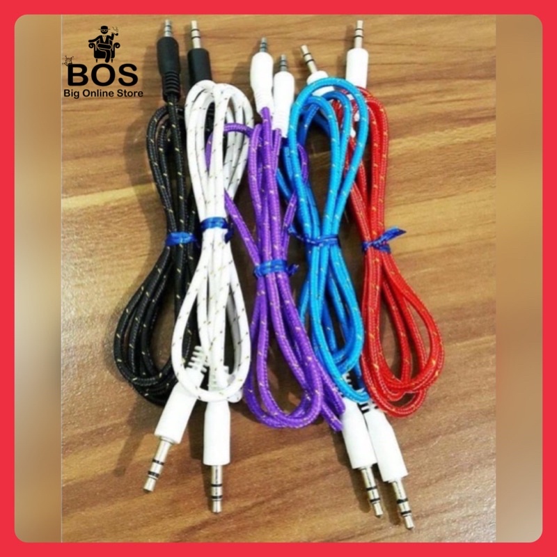 BOS - Kabel Aux 1x1 Jack 3.5mm Male to Male Audio Cable For Microphone Mic Ws858 Dll