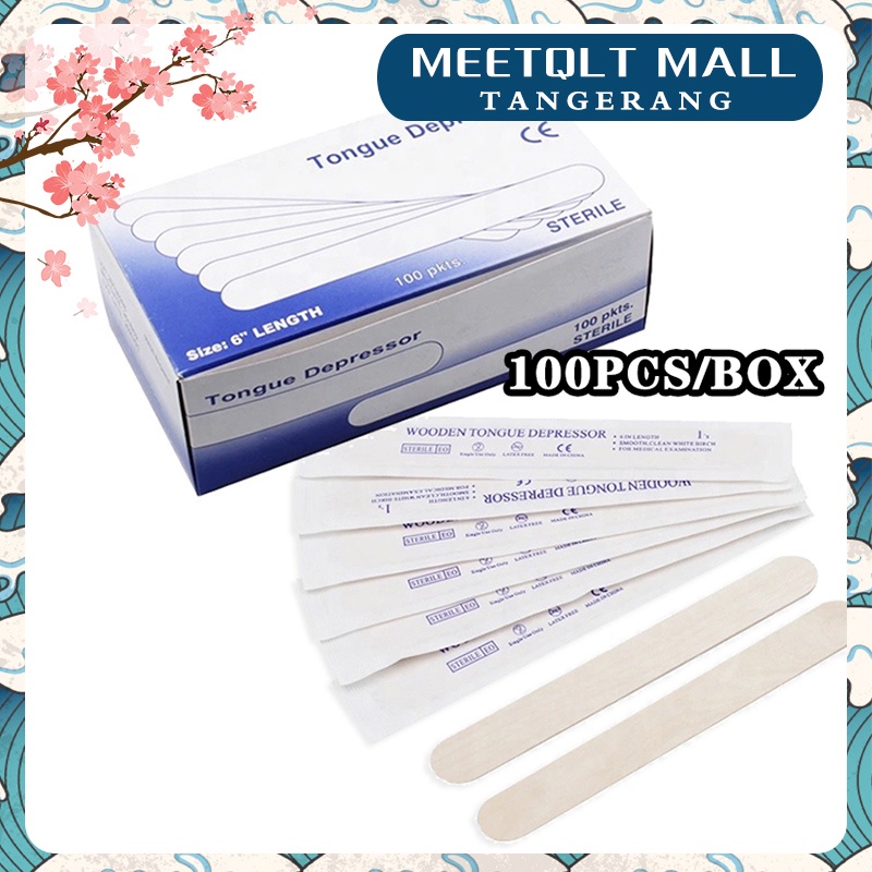 ★100pcs-Steril★ Tongue Spatel/Kayu Spatel Lidah/Wooden Tongue Depressor/Care Wooden Tongue Depressor