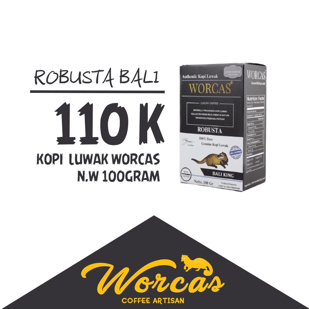 

Kopi Luwak WORCAS " Robusta Bali " 100gr - Small Box
