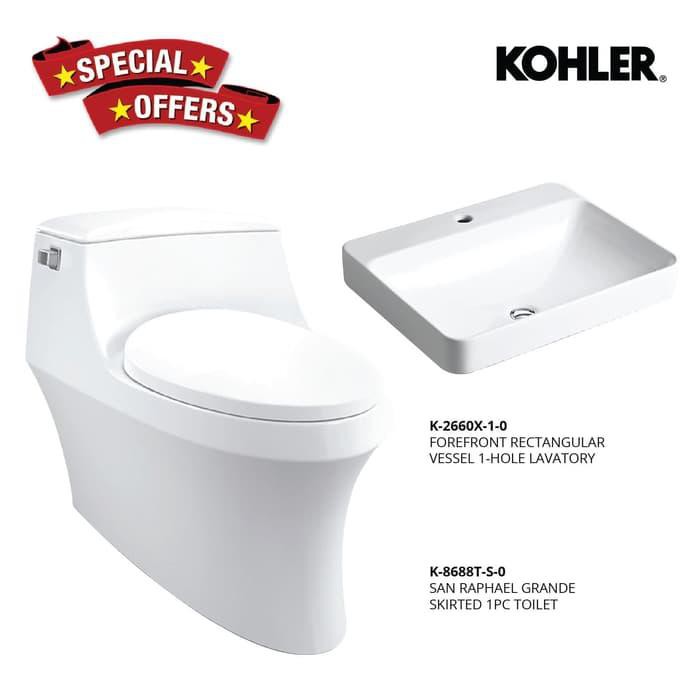 Paket Kohler San Raphael Grande Closet K-8688T + Forefront Lavatory