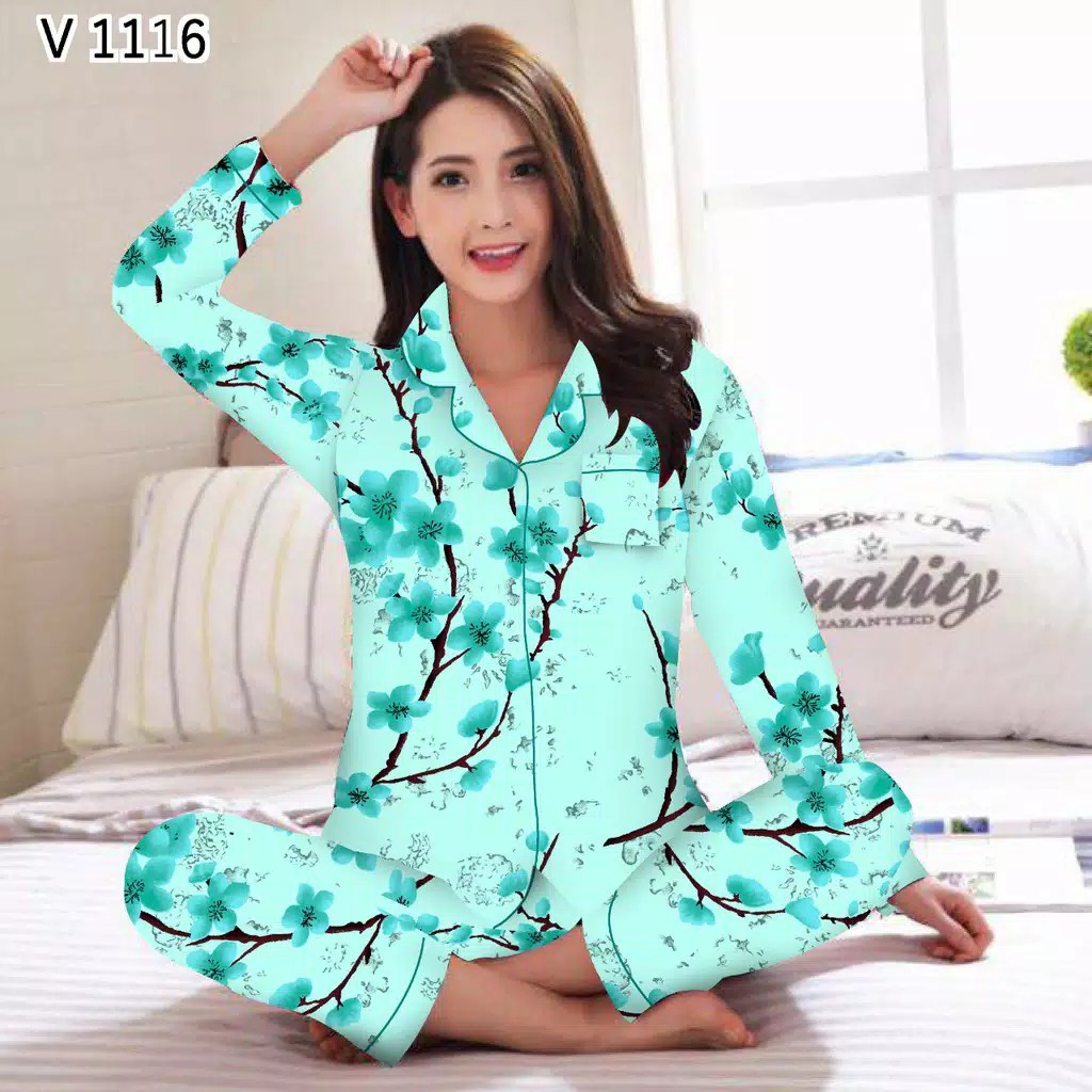 BJ-Piyama PP Wanita Dewasa Murah motif Karakter - Baju tidur lengan Panjang-1
