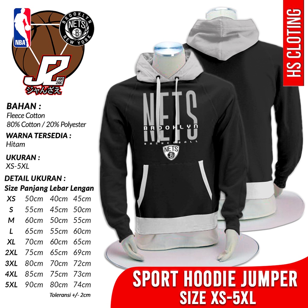 Jaket Basketball XS-5XL BROOKLYN NETS NBA JANZAE Eastern Conference Team Bola Basket Hoodie Jumper L