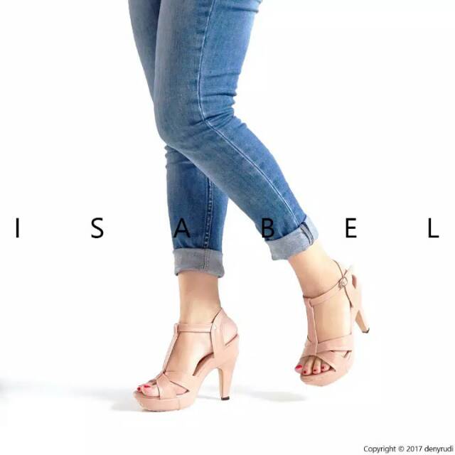 T-Strap High Heels Wanita Platform