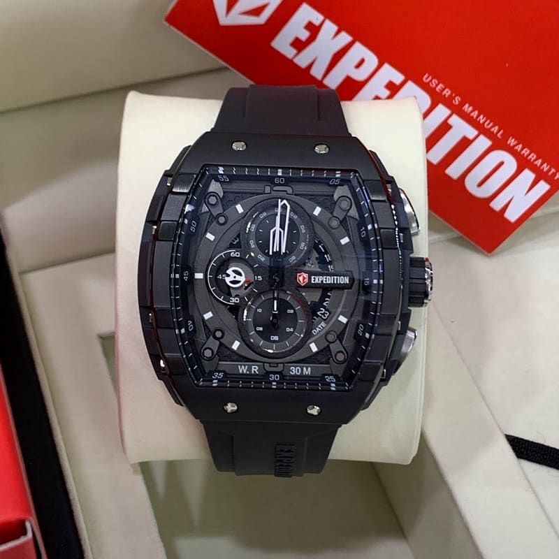 Jam Tangan Expedition E 6782 Pria / E6782 M Black Silver Original