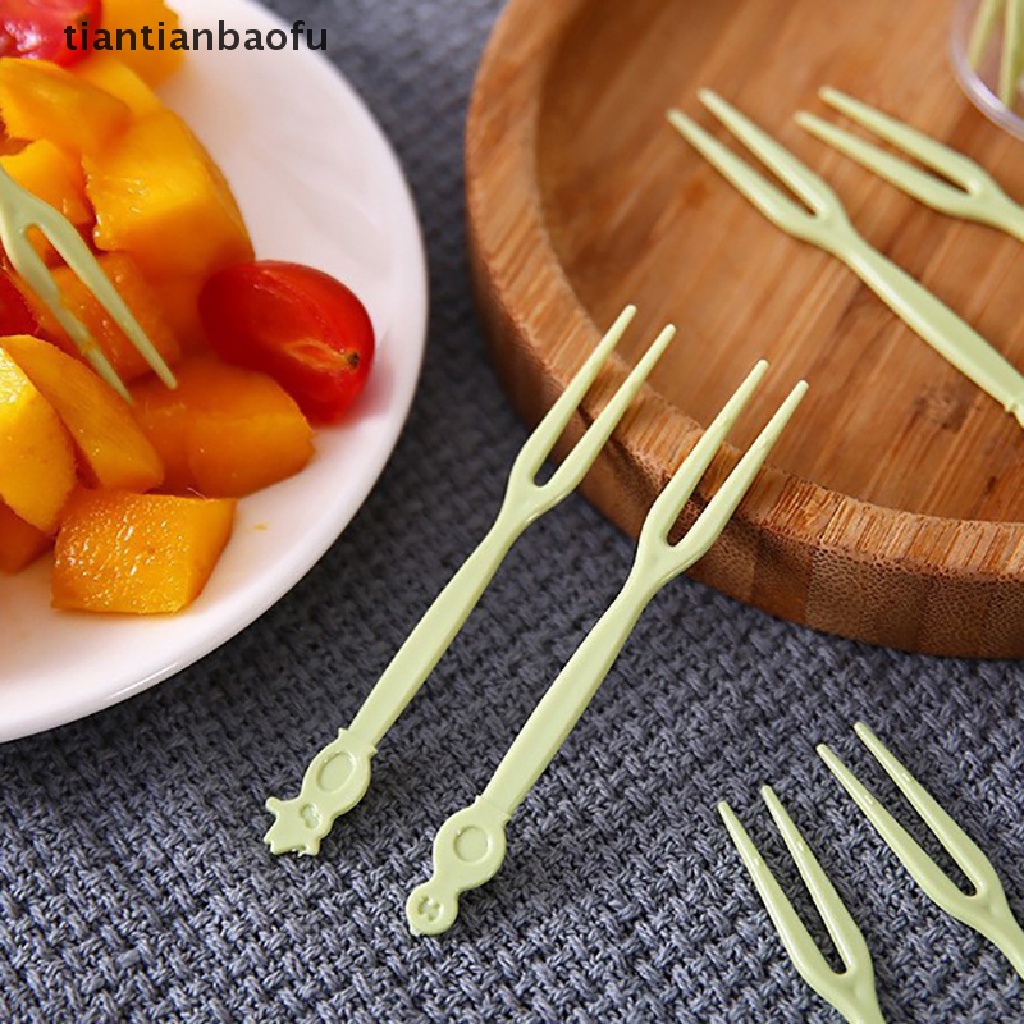 50 Pcs Garpu Buah Bahan Plastik Motif Kartun Untuk Pesta Ulang Tahun Anak Selection