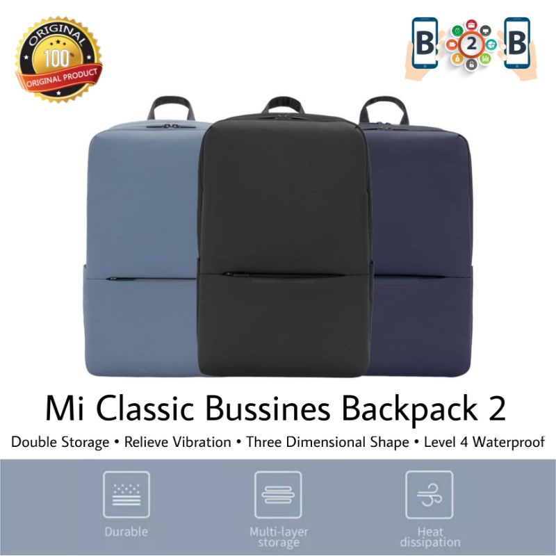 Mi Classic Bussines Backpack 2 Tas Ransel Mijia