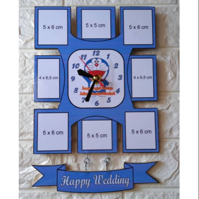 Jam Dinding karakter Doraemon Kayu Vintage / Hiasan dinding / Kado Unik Lucu