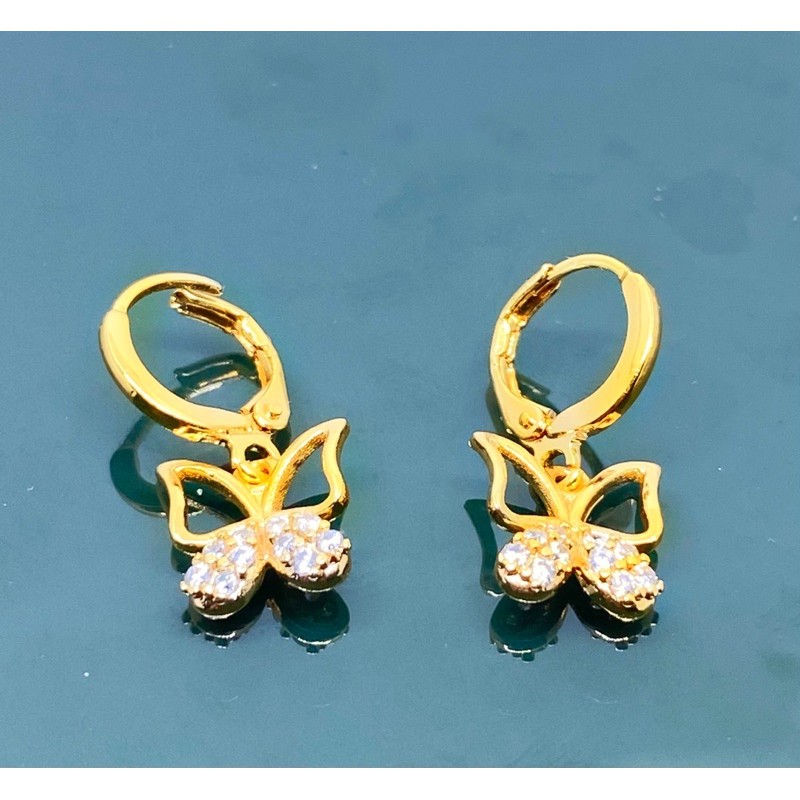 anting wanita //anting gantung permata //perhiasan //anting