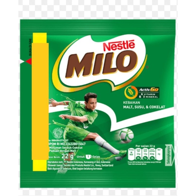 

MILO ACTIV-GO Susu Cokelat ECER 22 gr