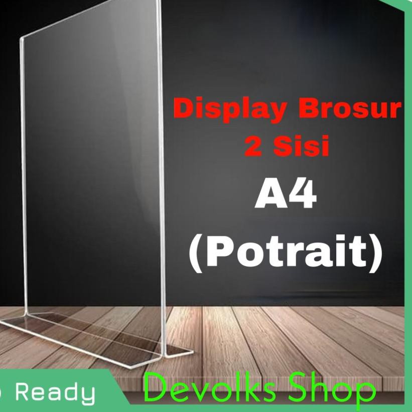 

12.12 MALL TEMPAT BROSUR / TENT HOLDER / TENT CARD AKRILIK DISPLAY 2 SISI A4