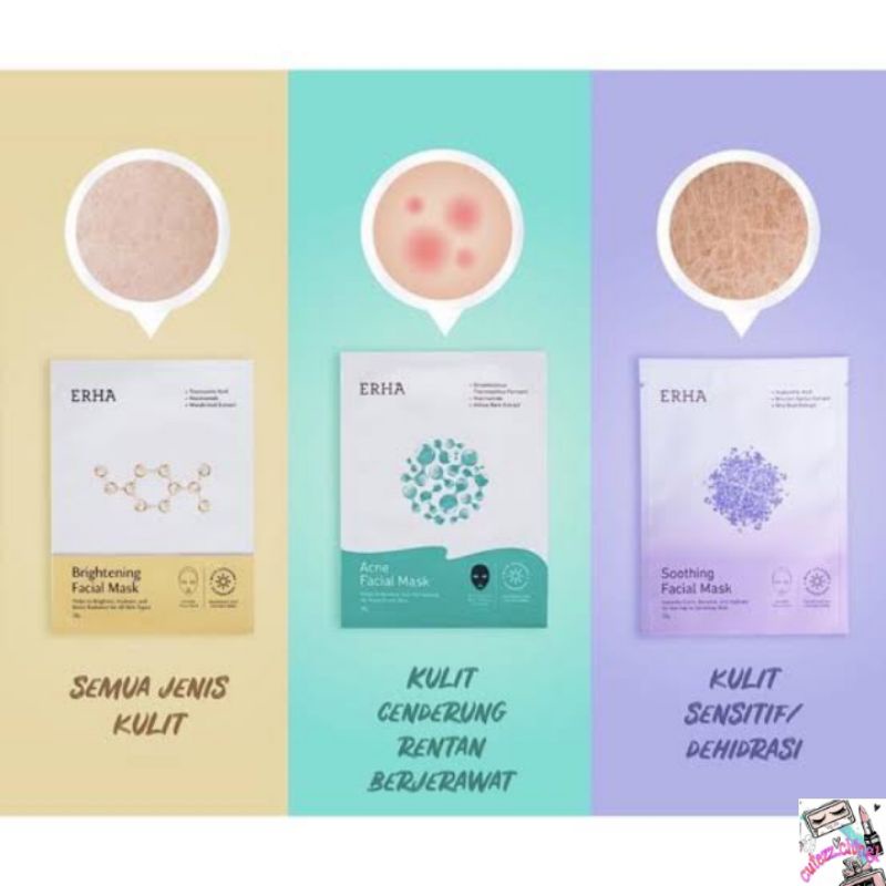 ☃Cutezz_Ching1☃Erha Facial Mask / Sheet Mask Series _Acne_ Brightening_Shooting_Colagen 20g