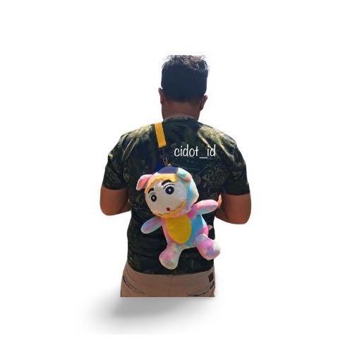 Tas Selempang Bahu Wanita Bulu Motif Boneka Kartun Dino Dinosaurus SHIN CHAN LITTLE BABY DINO Lucu Gemoy Uwu Kiyowok Import Korea Murah