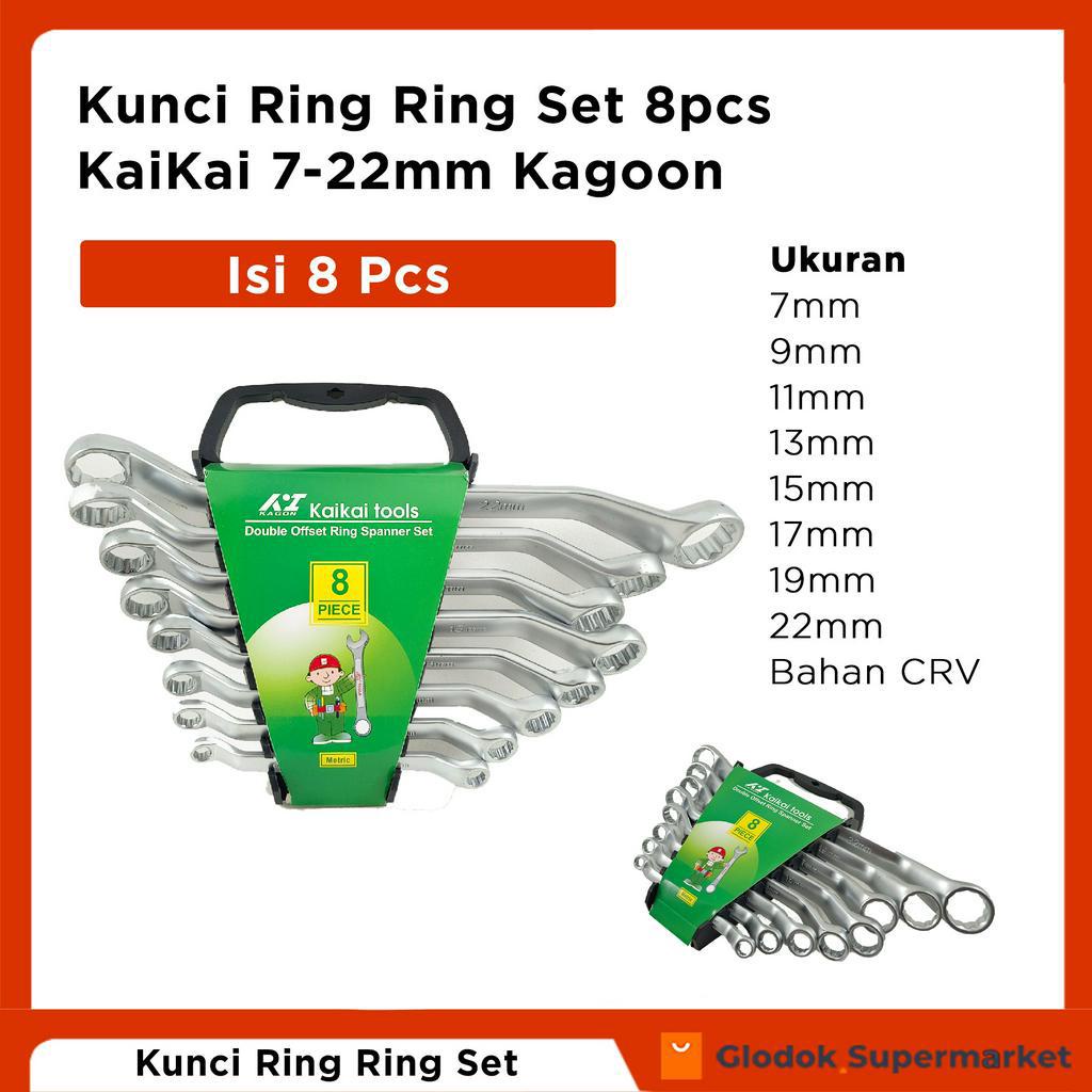 Kunci Ring Ring Set 8pcs KaiKai 7-22mm Kagoon