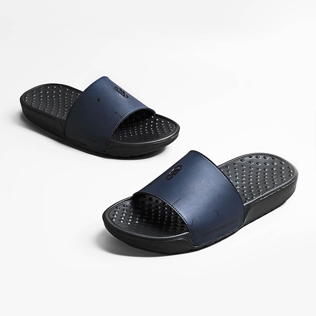 AUDI NAVY ORIGINAL x FOOTSTEP Sandal Casual Hitam Pria Sendal Slide Jalan Santai Harian Slippers Hangout Main Kondangan Lebaran Selop Karet Premium Slip On Remaja Dewasa Flip Flop Kerja Formal Sport Footwear Big Size Jumbo Ukuran Besar 44 Kekinian Branded