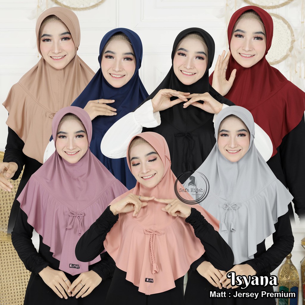 Kerudung Instan Tali Kepang Isyana Jilbab Instan Tali Tambang Jersey Premium Terbaru Safa Hijab