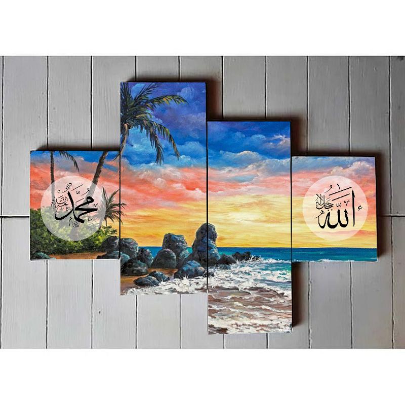 Hiasan Dinding 3D Kanvas, Kaligrafi Kanvas