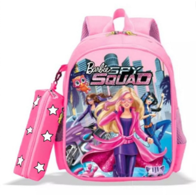 GGS Tas Anak Sekolah Simple SD dan TK perempuan SQUAT BARBIE Ransel Wanita Untuk Anak Perempuan