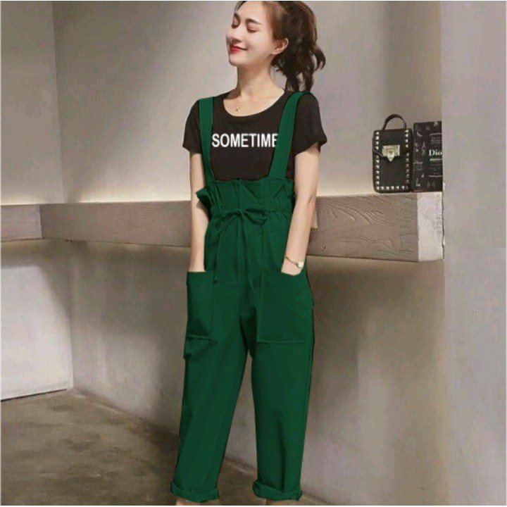 FWG - STELAN 2IN1 SOMETIME / OVERALL SET / SET / OVERALL WANITA / OVERAL BIGSIZE