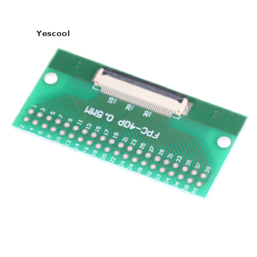 Yescool 1pc Papan Adapter Konverter PCB 40Pin 0.5mm FFC FPC Ke 40P DIP 2.54mm 0 0 0 0 0