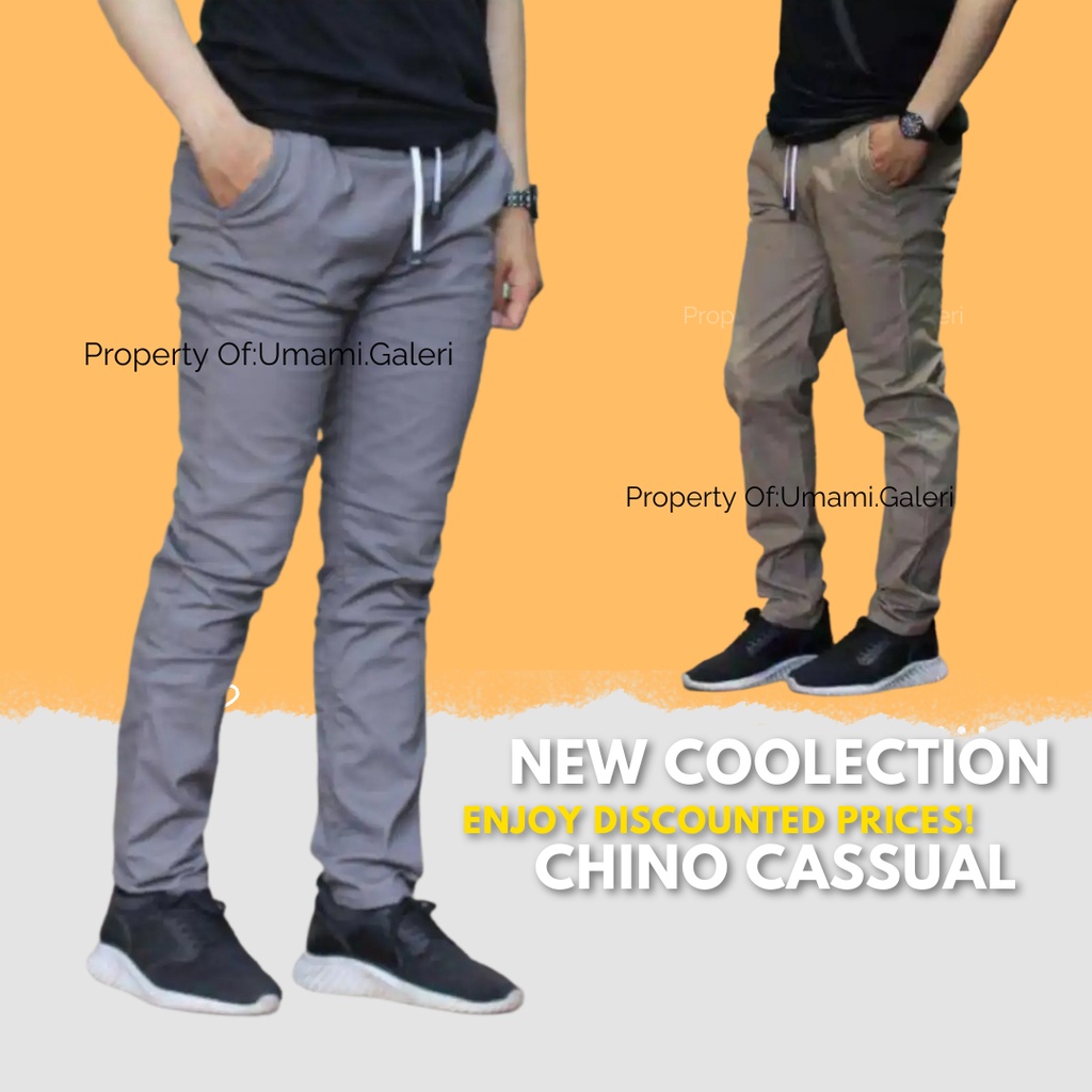 Celana Chino Casual Panjang Reguler Slimfit Kerja Pria Distro Keren Terlaris Original Jumbo Dewasa C
