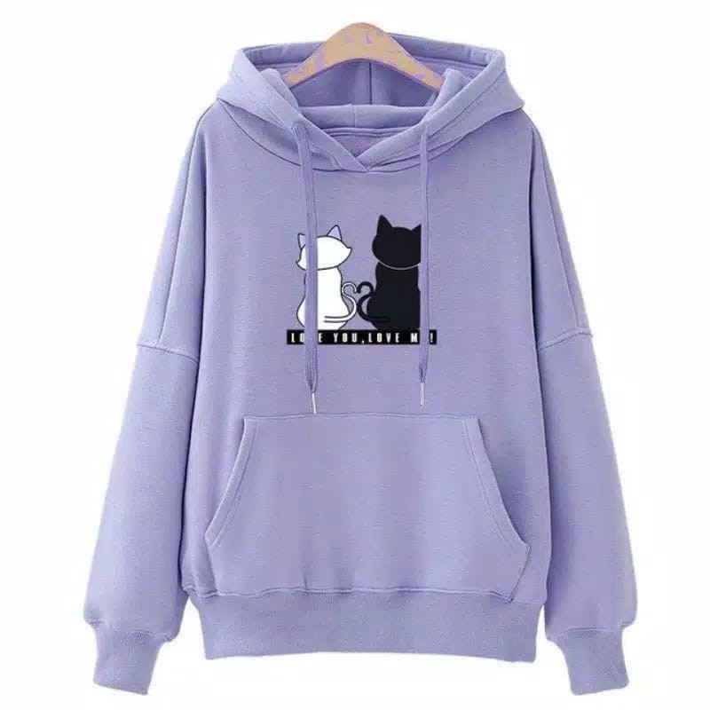 SWEATER WANITA LOVE YOU LOVE ME HOODIE - SWEATER OVERSIZE HOODIE FLEECE