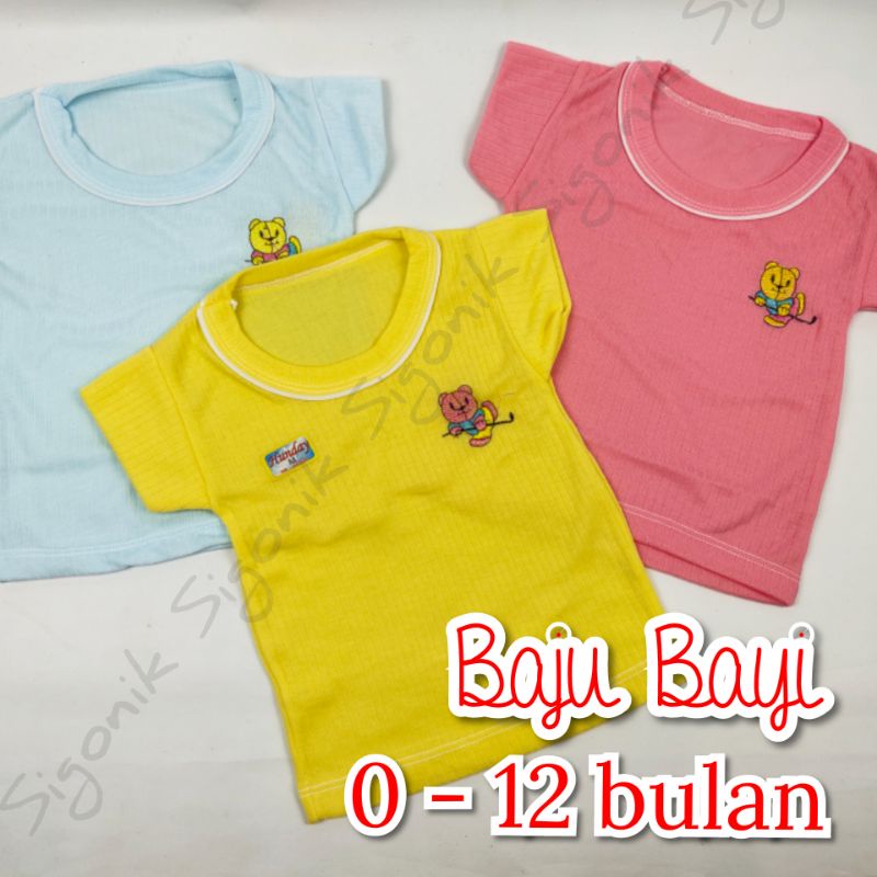 Oblong Baju Bayi 0 - 12 Bulan Hunday Anak Koas Unisex Cewok Cowok Promo Murah Sigonik