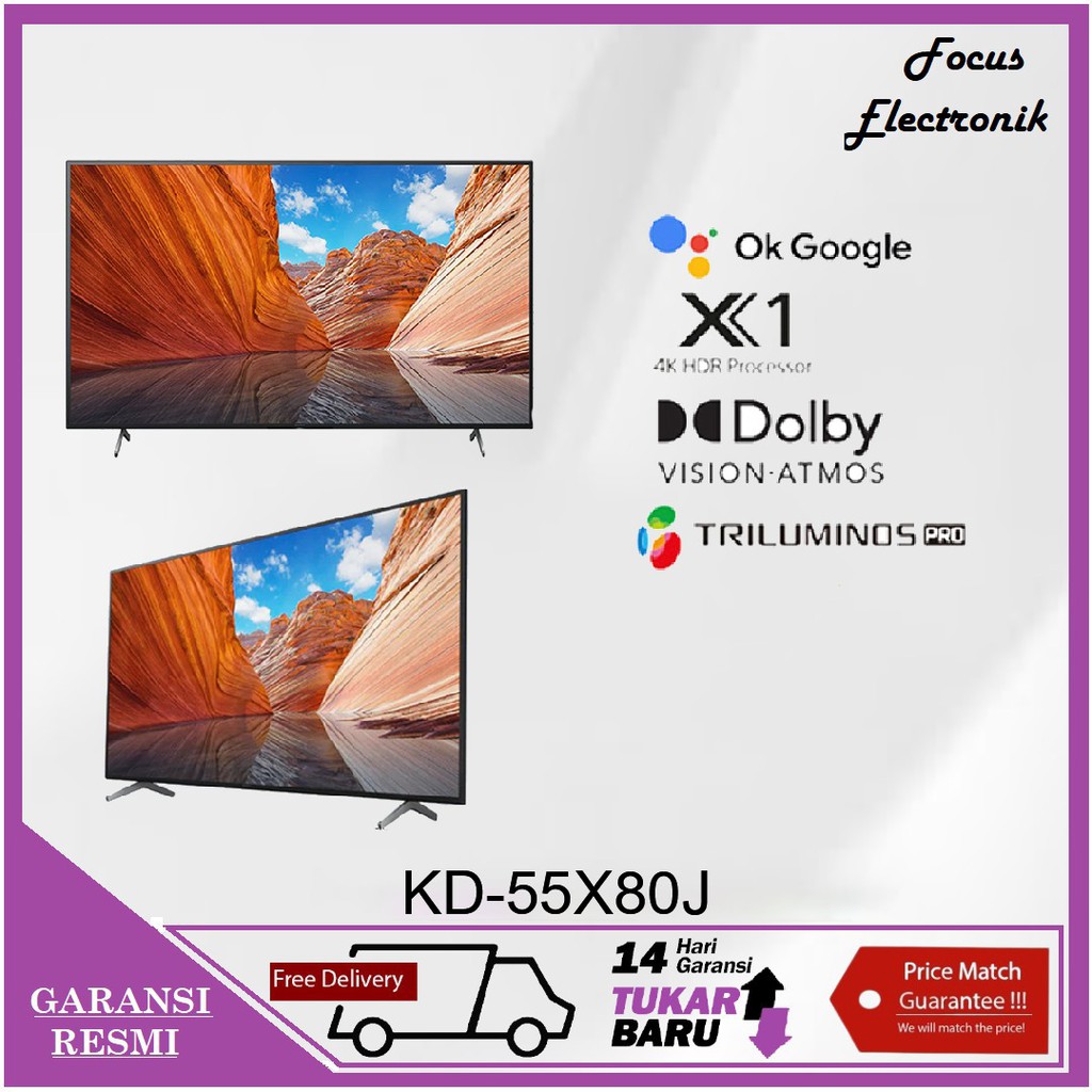 SONY 55X80J 4K UHD HDR Smart Google & Android LED TV 55 Inch KD-55X80J