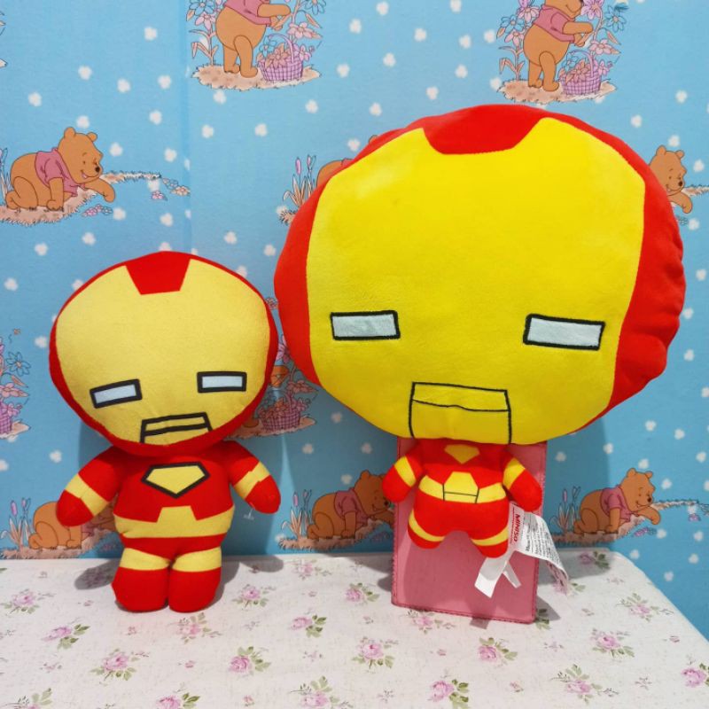 PAKET BANTAL MINISO IRON MAN MARVEL DAN BONEKA IRON MAN MARVEL ORIGINAL