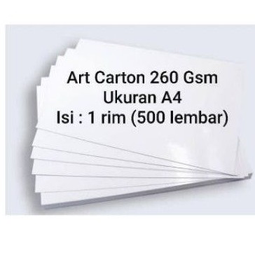 

Art Carton 260 Gsm A4 1 Rim (500 Lembar)