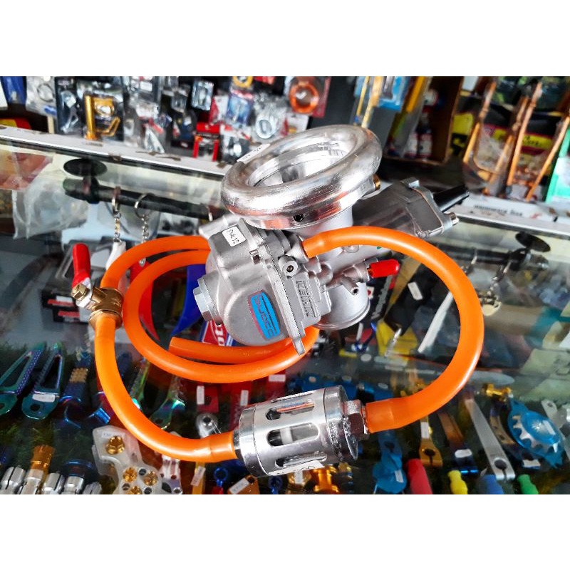 paket karbu pwk 32 + filter bensin kaca+kran +selang bensin baros+velocity donat cnc