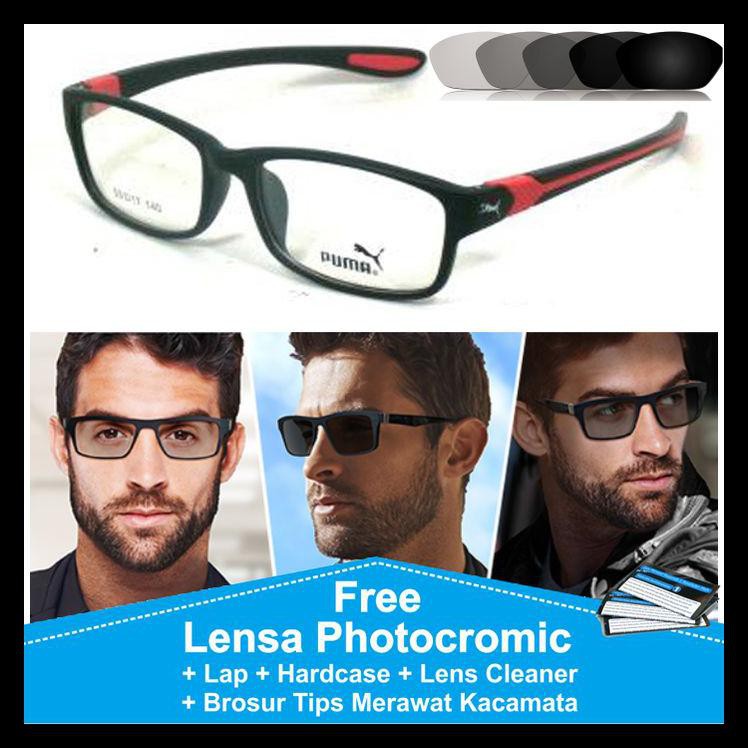 Indh Frame Kacamata Pria Sport Anti Radiasi Photocromic Lensa Berubah Warna - Ungu SALE Kode 169