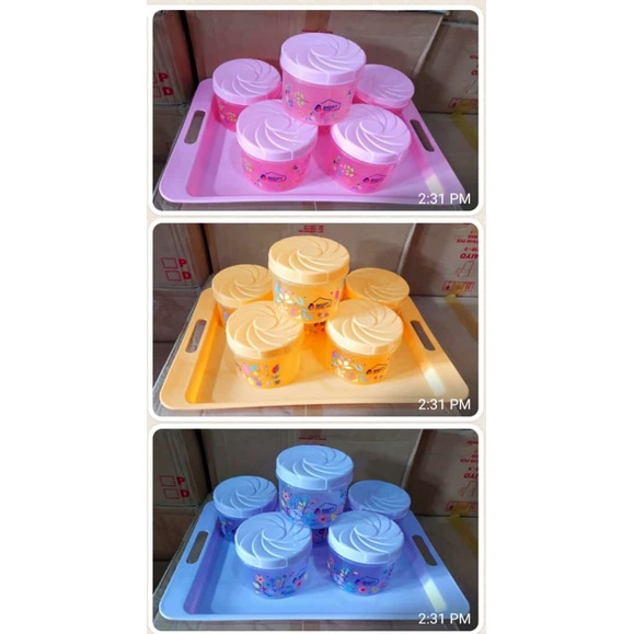 Toples Tuscany Set Nampan Small / Toples Kue / Toples Lebaran / Toples Cantik / Sealware/ Toples Sna