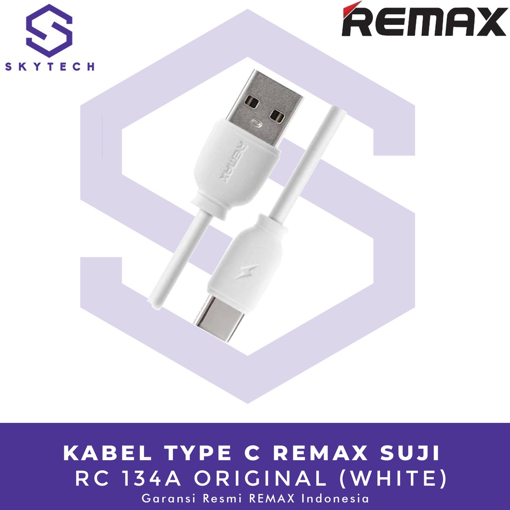 KABEL TYPE C REMAX FAST CHARGING SUJI 1M WHITE RC 134A ORIGINAL GARANSI RESMI