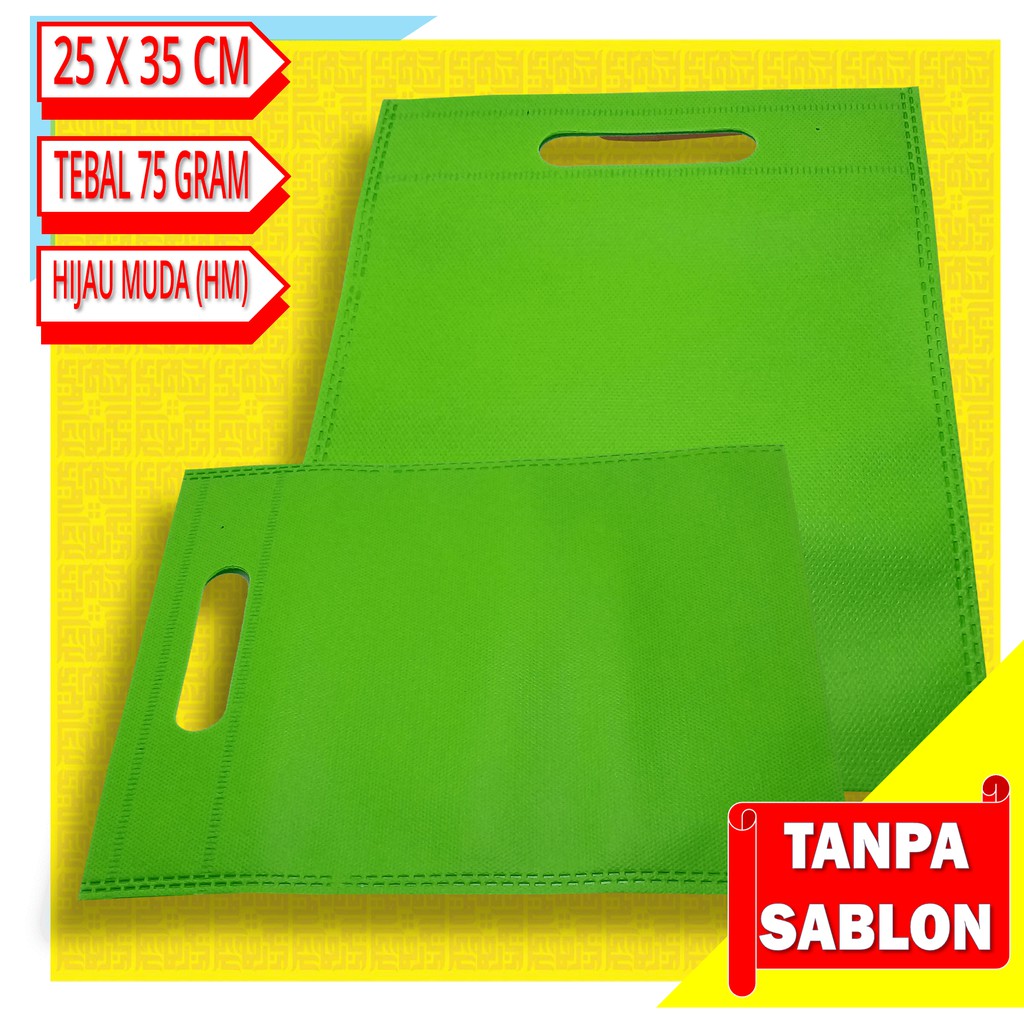 

Tas Spunbond Model Plong 25 x 35 CM Warna Hijau Muda (HA)