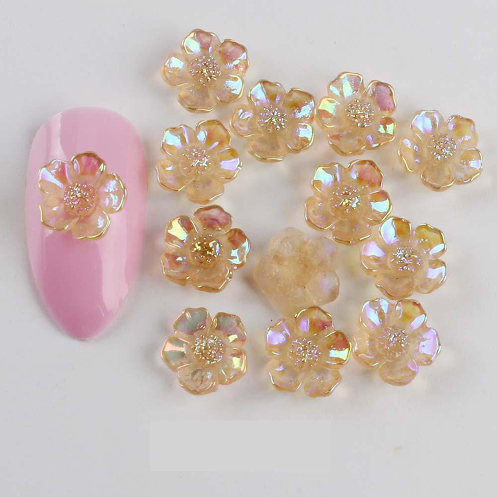 AUGUSTINA Augustina Dekorasi Nail Art Transparan Aurora Perhiasan Kuku Resin Rhinestones Manicure Aksesoris