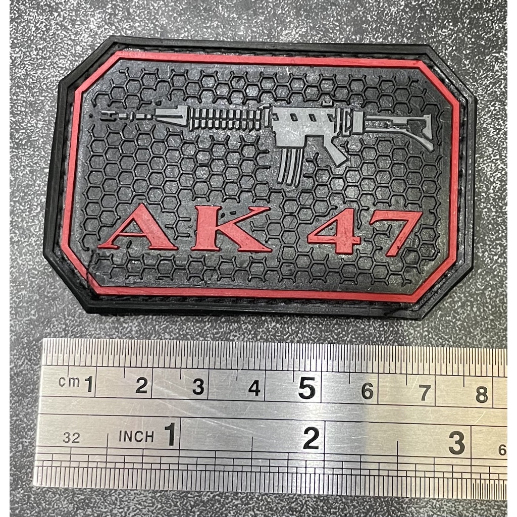 Patch AK47 (Htm Merah) - Patch Velcro AK47 - Prepetan AK47 -  Velcro Karet