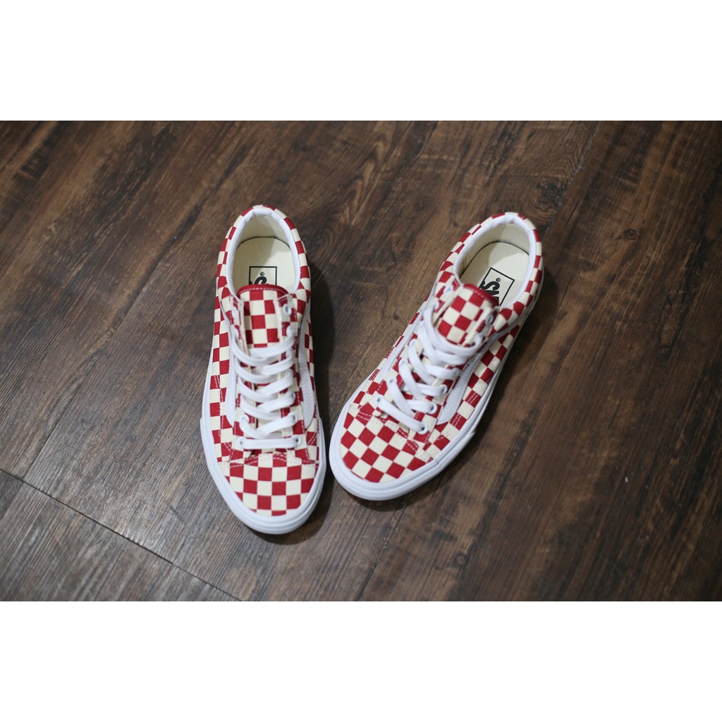 Vans Oldskool Primary Checkerboard Red White Original - Vans Old Skool Original