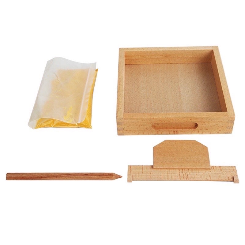 montessori sand tracing letter tray sand tray