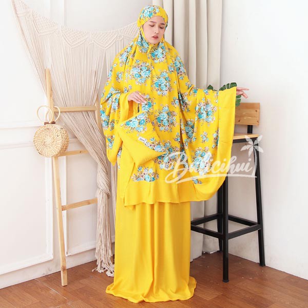 Balicihui Mukena Nadia Kuning 2 Mukena Bali Jumbo Mukena Bali Dewasa by Balicihui