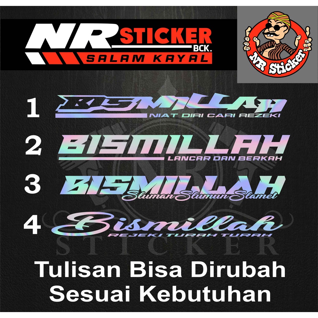 Stiker Kaca Bismillah Hologram