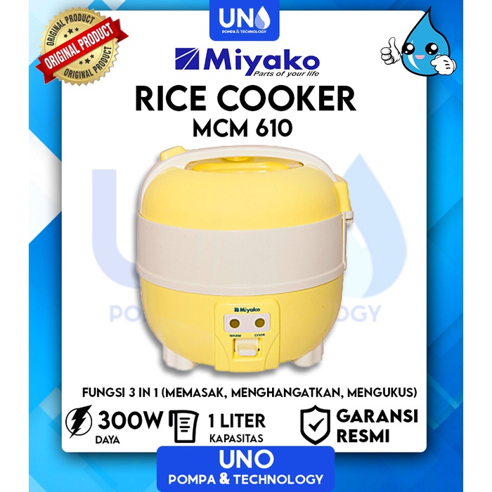 Miyako Magic Com Rice Cooker Penanak Nasi 1 Liter MCM-610 / MCM610 / MCM 610