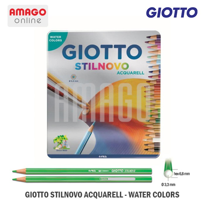 

Pensil Warna GIOTTO Stilnovo Acquarell - Metal Box - 24 warna - 256300