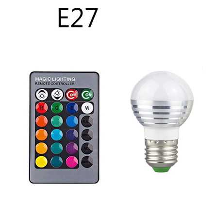 Lampu Bohlam LED RGB 3W 16 Colors E27 + Remote Control TaffLED- 2835