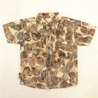  BATIK  KREM Kemeja Batik  Anak Laki  Laki  Warna  Krem Motif 