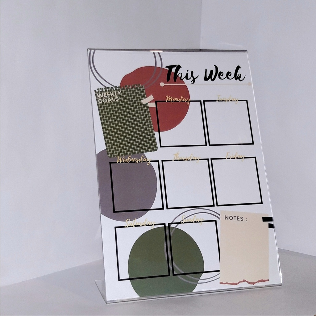 

Acrylic Weekly Planner