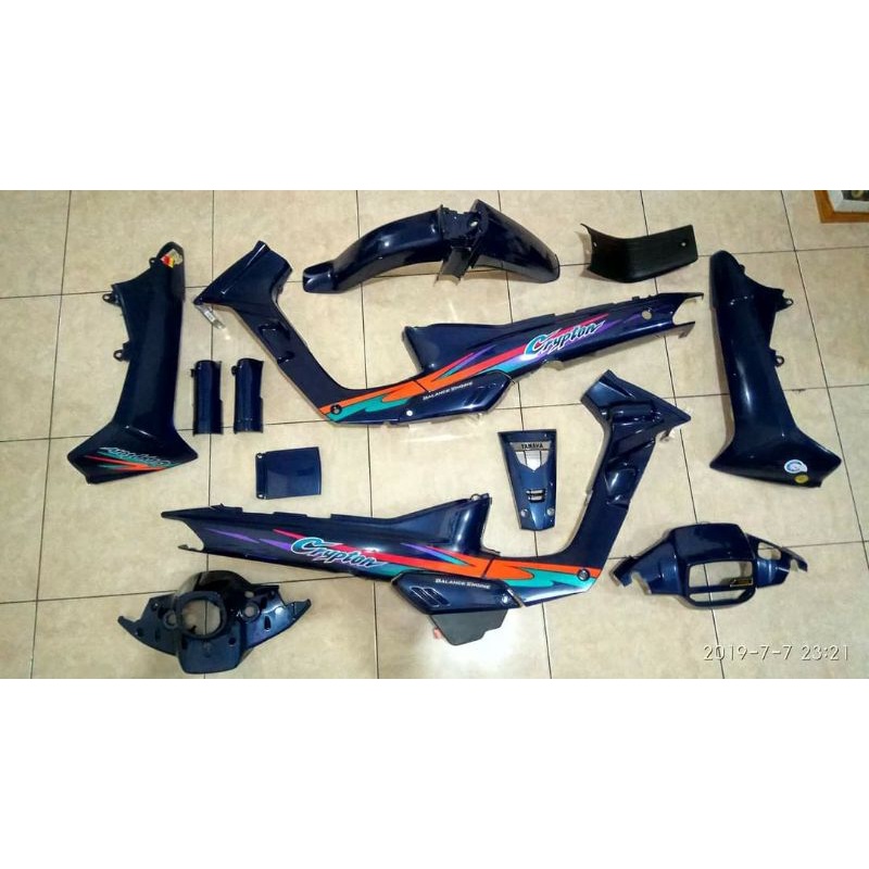 Body bodi spakbor batok dasi sayap set crypton cripton biru tua dongker original yamaha