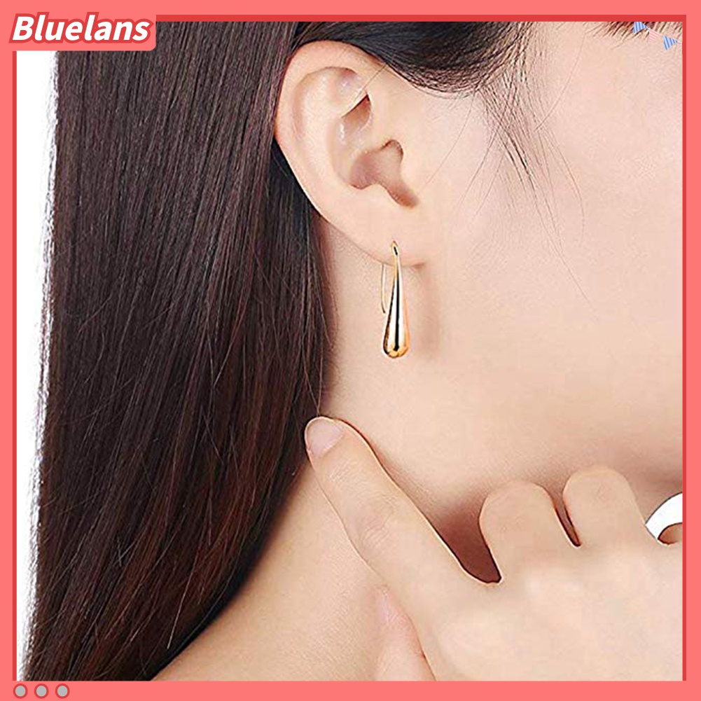 Anting Kait Bentuk Water Drop Bahan Alloy Untuk Wanita