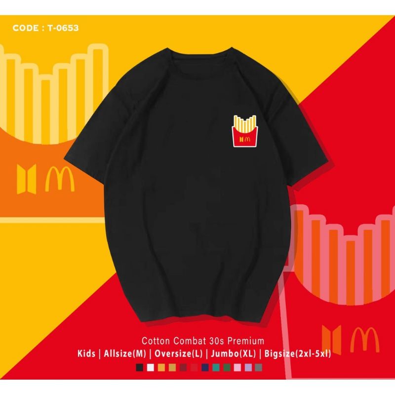 LIMITED EDITION//T-SHIRT KAOS BTS X MCD FRENCH FRIED OVERSIZE/BTS MEAL MCD